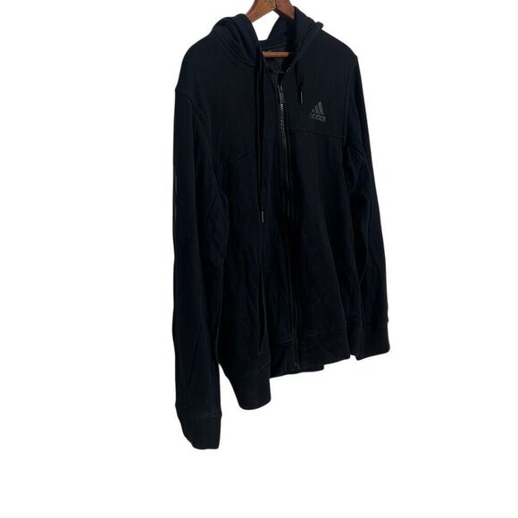 Adidas Performance Full Zip Hoodie Sweatshirt Black Size Large - Picture 2 of 8